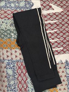 Black Leggings with White Stripe