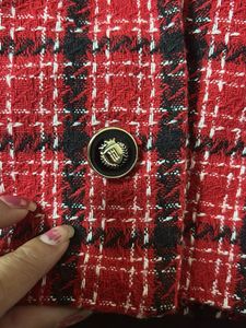 Chic Red Tweed blazer