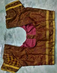 Rust Color Kanjeevaram Silk Blouse