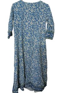Blue Floral Print Anarkali Kurta