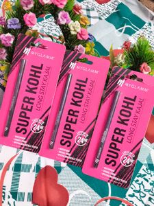 pack of 3 MyGlamm Super Kohl Long Stay Kajal Matte