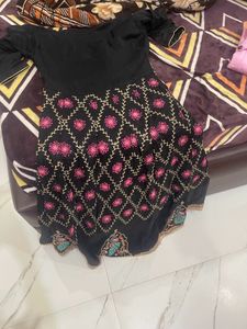beautiful silk frock without bottom and dupatta