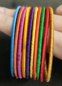 Multicolour🌈🌈SilkThread Bangles Set Of 10 Pieces
