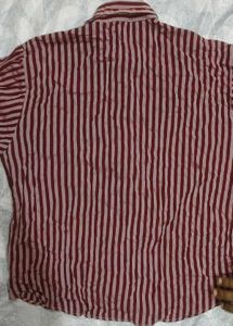 Striped Button-Up Shirt with Embroidery❣️
