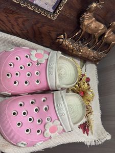 Pink SFR crocs with Flower Detail