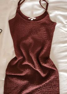 Burgundy Maroon Textured Bodycon Maxi Dress