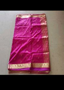 Elegant Pink Banarasi Silk Saree with Gold Weave