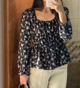 Floral Print Peplum Top