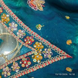 Stunning Teal Peacock Embroidered Lehenga Choli