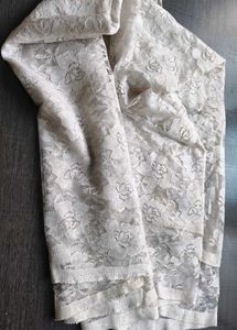 Elegant Floral Lace Dupatta