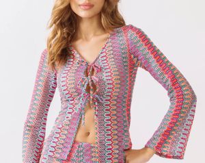 Nefsfinds Crochet Multicolor Knit Top