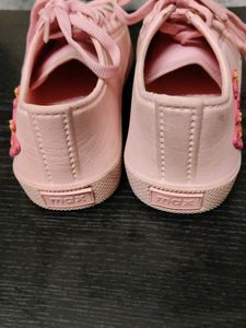 Cute Pink Lace-Up Sneakers
