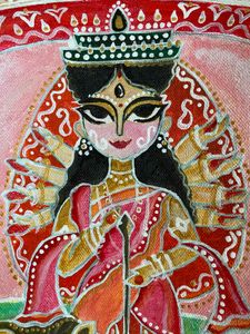 Handmade Goddess Durga Painting