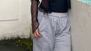 Gray Wide Leg Sweatpants