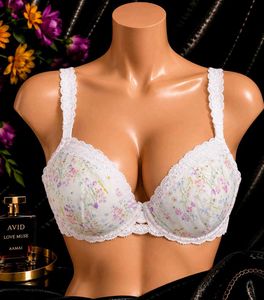 🇳🇿💫🎀Floral Print Lace Trim Bra