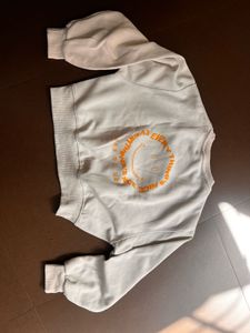 White Cropped Sweatshirt