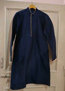 Cream Koti With Navy Blue Kurta &amp; Pajama
