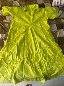 Vibrant Lime Green Shirt Dress
