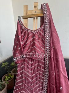 Designer Rust Embroidered Lehenga Set