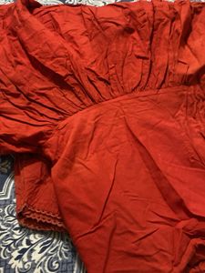 Red Sequined Ethnic Blouse