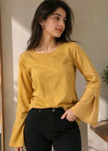 Embellished Mustard Yellow top