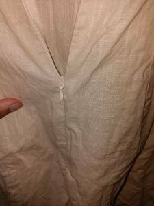 Beige Linen Ethnic Dress