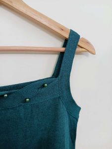 Teal Square Neck Tank Top