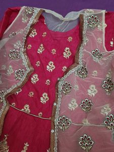 Elegant Pink Embroidered Gown
