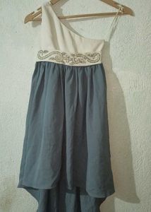 Cute Girls' Party Dress with one shoulder