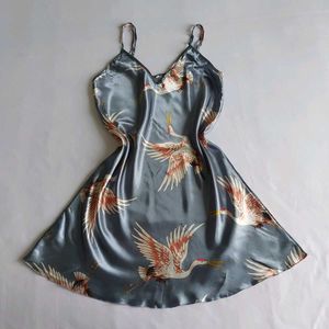 Silk Crane Print Nightdress 🌺✨️🦩
