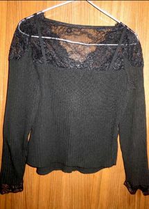Goth / Emo / punk Lace Trim Black Cardigan