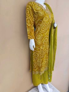 Elegant Mustard Kurta Set with Dupatta