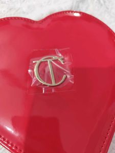 Red Heart Shaped Clutch Bag
