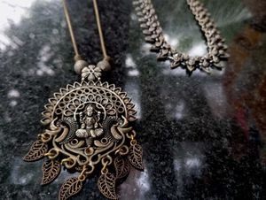 Ethnic Oxidized Silver Necklace Set