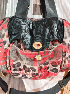 Stylish Leopard Print &amp; Text Shoulder Bag