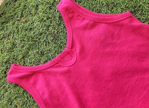 Vibrant Pink Ribbed Tank Top