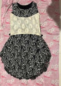Elegant Black &amp; White Lace Dress