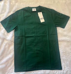 Zara Men's Basic Green T-Shirt