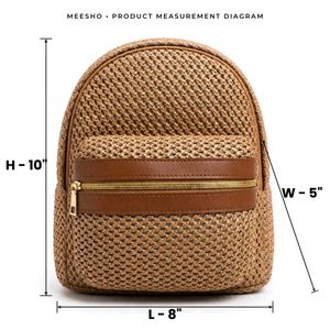 Straw Weave Mini Backpack
