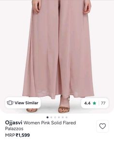 Elegant Pink Flared Palazzos