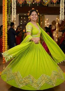 Beautiful Lime Green Lehenga Choli Set