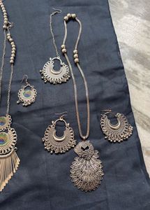 Oxidised Peacock Jewellery Set