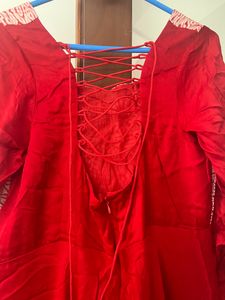 Pure Bandhani Saree Converted Into Long Gown