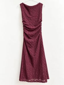 Elegant Burgundy Lace Dress