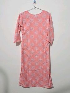Peach Printed Kurta