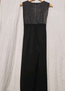 Chic Black Sparkly Jumpsuit with Wide Legs