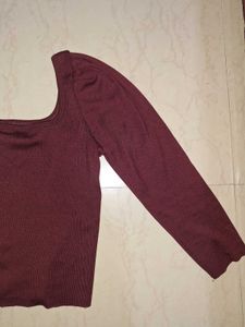 Burgundy Long Sleeve Top