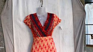 4329. Bohemian Print Wrap Dress