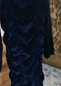 Blue Velvet Mini Dress