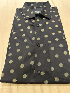 last price Men's Black Polka Dot Button-Down Shirt